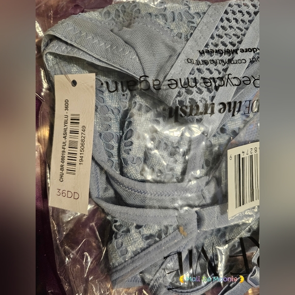 Adore Me Tatum Bra Set 36DD Blue with Panties - Picture 4 of 4